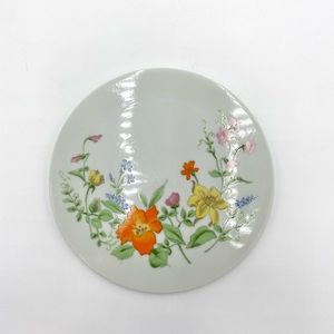 Vintage  Trivet Glass Hot Plate Holder Round Floral 7.75 in. Japan